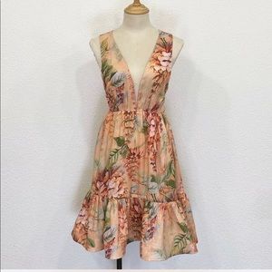 BNWT ZIMMERMANN Candescent Plunge Neck Mini Dress